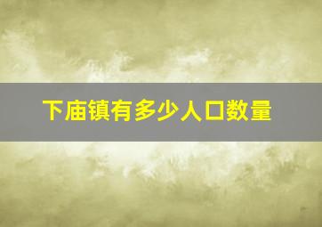 下庙镇有多少人口数量