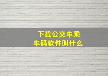 下载公交车乘车码软件叫什么