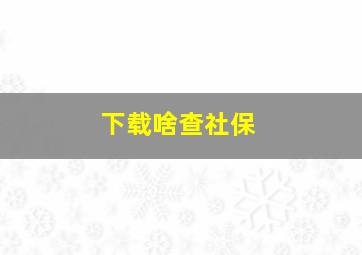 下载啥查社保