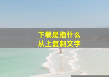 下载是指什么从上复制文字