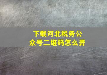 下载河北税务公众号二维码怎么弄