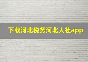 下载河北税务河北人社app