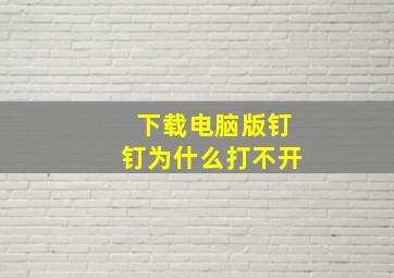 下载电脑版钉钉为什么打不开