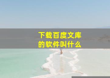 下载百度文库的软件叫什么