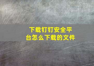 下载钉钉安全平台怎么下载的文件