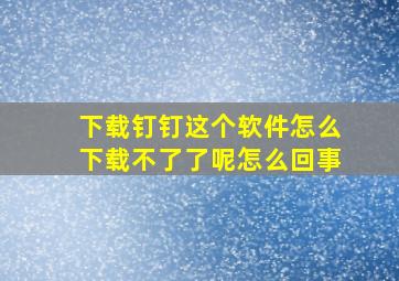 下载钉钉这个软件怎么下载不了了呢怎么回事