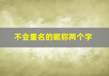 不会重名的昵称两个字