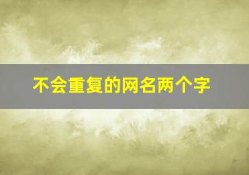 不会重复的网名两个字