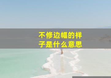 不修边幅的样子是什么意思