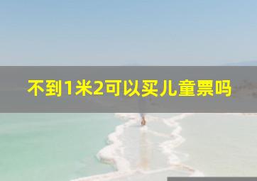 不到1米2可以买儿童票吗