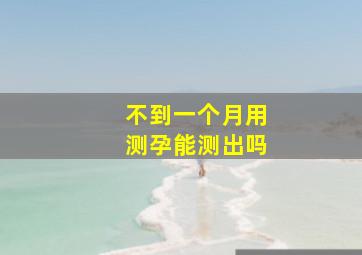 不到一个月用测孕能测出吗