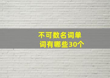 不可数名词单词有哪些30个