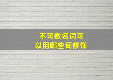 不可数名词可以用哪些词修饰