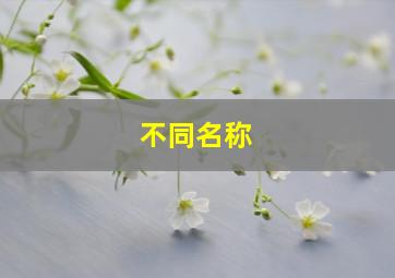 不同名称