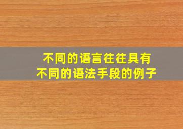 不同的语言往往具有不同的语法手段的例子