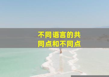 不同语言的共同点和不同点