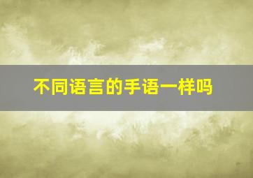 不同语言的手语一样吗