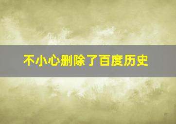 不小心删除了百度历史