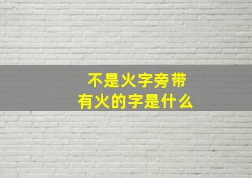 不是火字旁带有火的字是什么