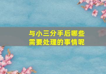 与小三分手后哪些需要处理的事情呢