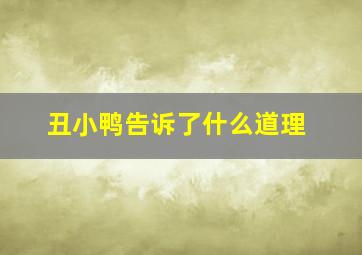 丑小鸭告诉了什么道理