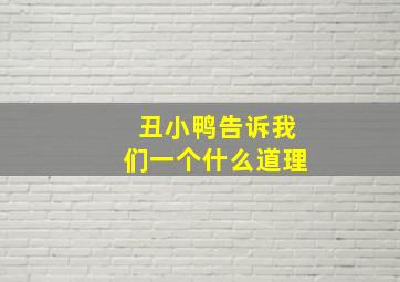 丑小鸭告诉我们一个什么道理