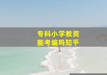 专科小学教资能考编吗知乎