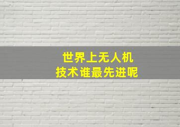 世界上无人机技术谁最先进呢