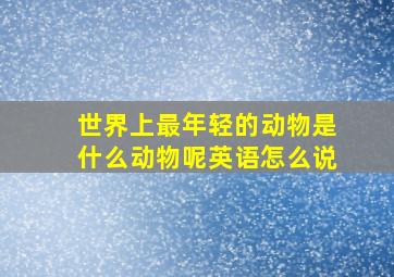 世界上最年轻的动物是什么动物呢英语怎么说