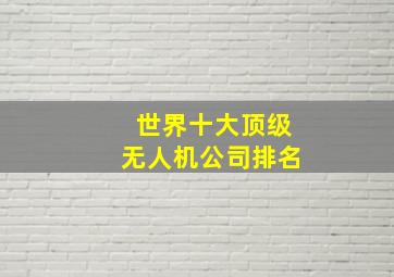 世界十大顶级无人机公司排名