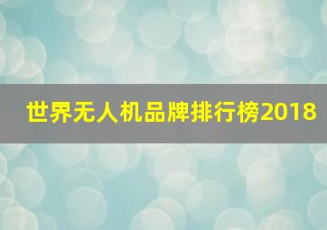 世界无人机品牌排行榜2018