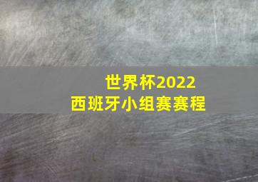 世界杯2022西班牙小组赛赛程