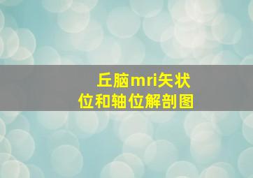 丘脑mri矢状位和轴位解剖图