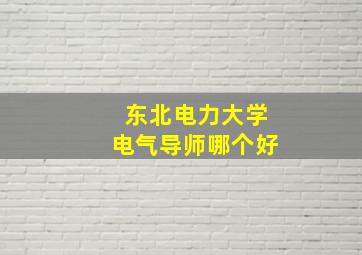 东北电力大学电气导师哪个好