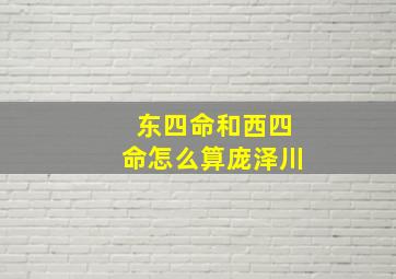 东四命和西四命怎么算庞泽川