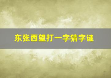 东张西望打一字猜字谜