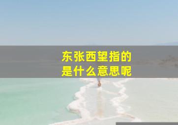 东张西望指的是什么意思呢