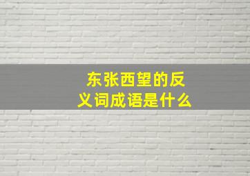 东张西望的反义词成语是什么