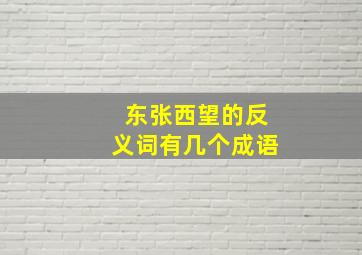 东张西望的反义词有几个成语