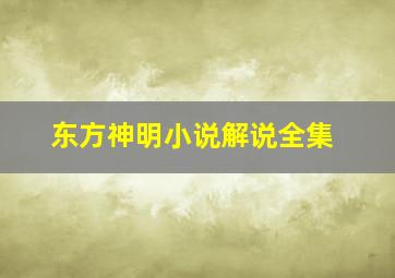 东方神明小说解说全集