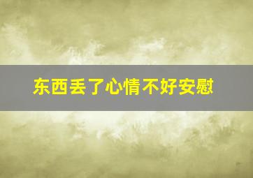 东西丢了心情不好安慰