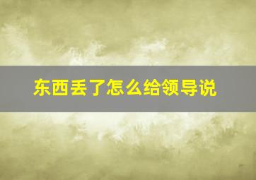 东西丢了怎么给领导说