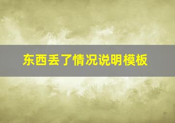 东西丢了情况说明模板