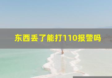 东西丢了能打110报警吗