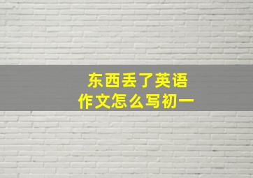 东西丢了英语作文怎么写初一