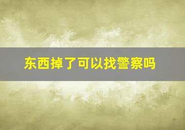 东西掉了可以找警察吗