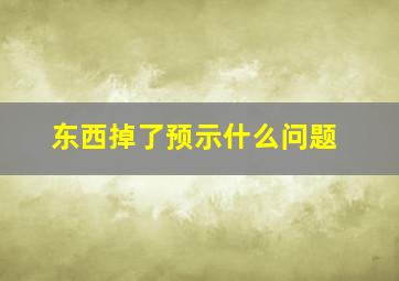 东西掉了预示什么问题