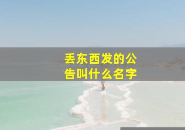 丢东西发的公告叫什么名字