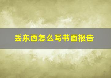 丢东西怎么写书面报告