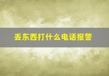 丢东西打什么电话报警